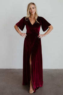 Meghan Velvet Wrap Maxi Dress ...